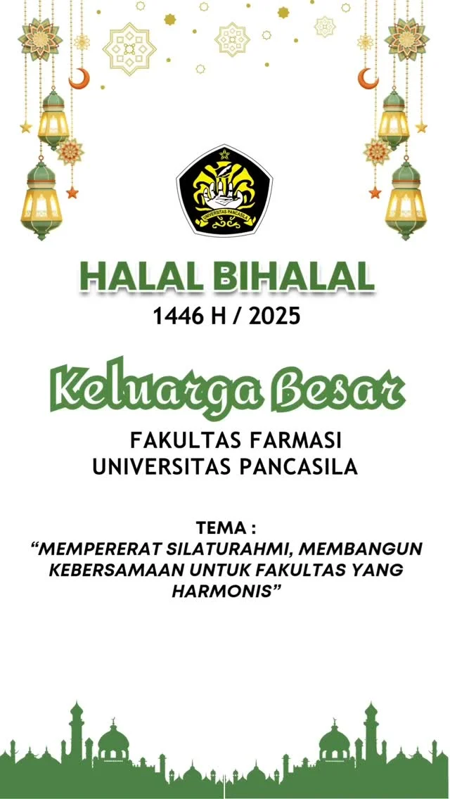 Selasa, 15 April 2025 — Fakultas Farmasi Universitas Pancasila (FFUP) menyelenggarakan acara Halal Bihalal Keluarga Besar FFUP sebagai bagian dari tradisi tahunan setelah Idulfitri. Acara ini menjadi wadah untuk mempererat tali silaturahmi antar sivitas akademika dan memperkuat semangat kebersamaan dalam mewujudkan visi misi institusi.